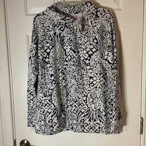 Lilly Pulitzer Blue and White Cape Jacket
